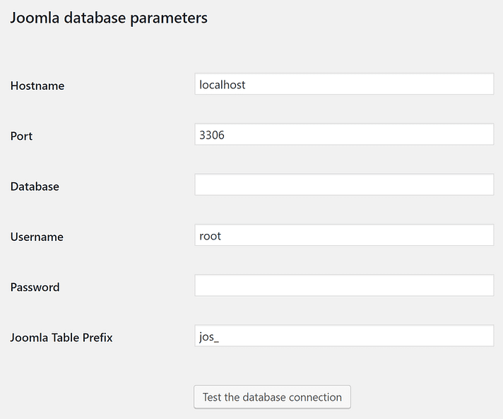 Test the database connection